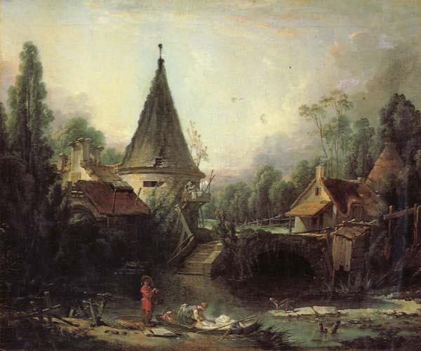 Francois Boucher Landscape near Beauvais oil painting image